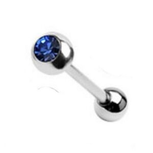 Swarovski Crystal Gem Tongue Ring Barbell